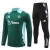 Tréninkový Mikina Manchester United Čtvrt Zip Zelená 2024-25 Tréninkový Mikina Manchester United Čtvrt Zip Zelená 2024-25